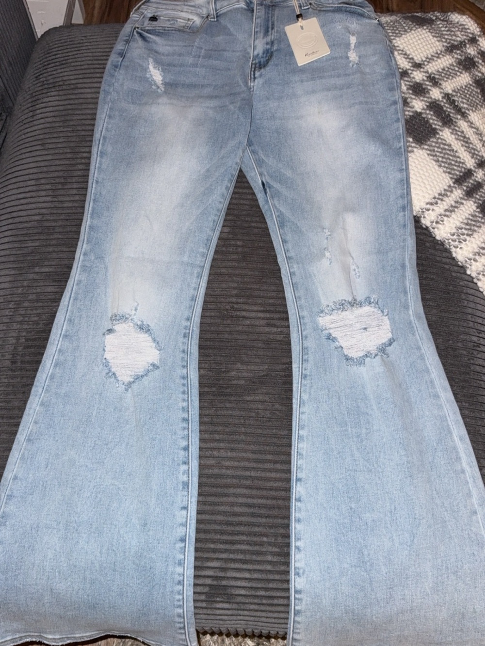 KanCan Light Blue Distressed Flare Jeans